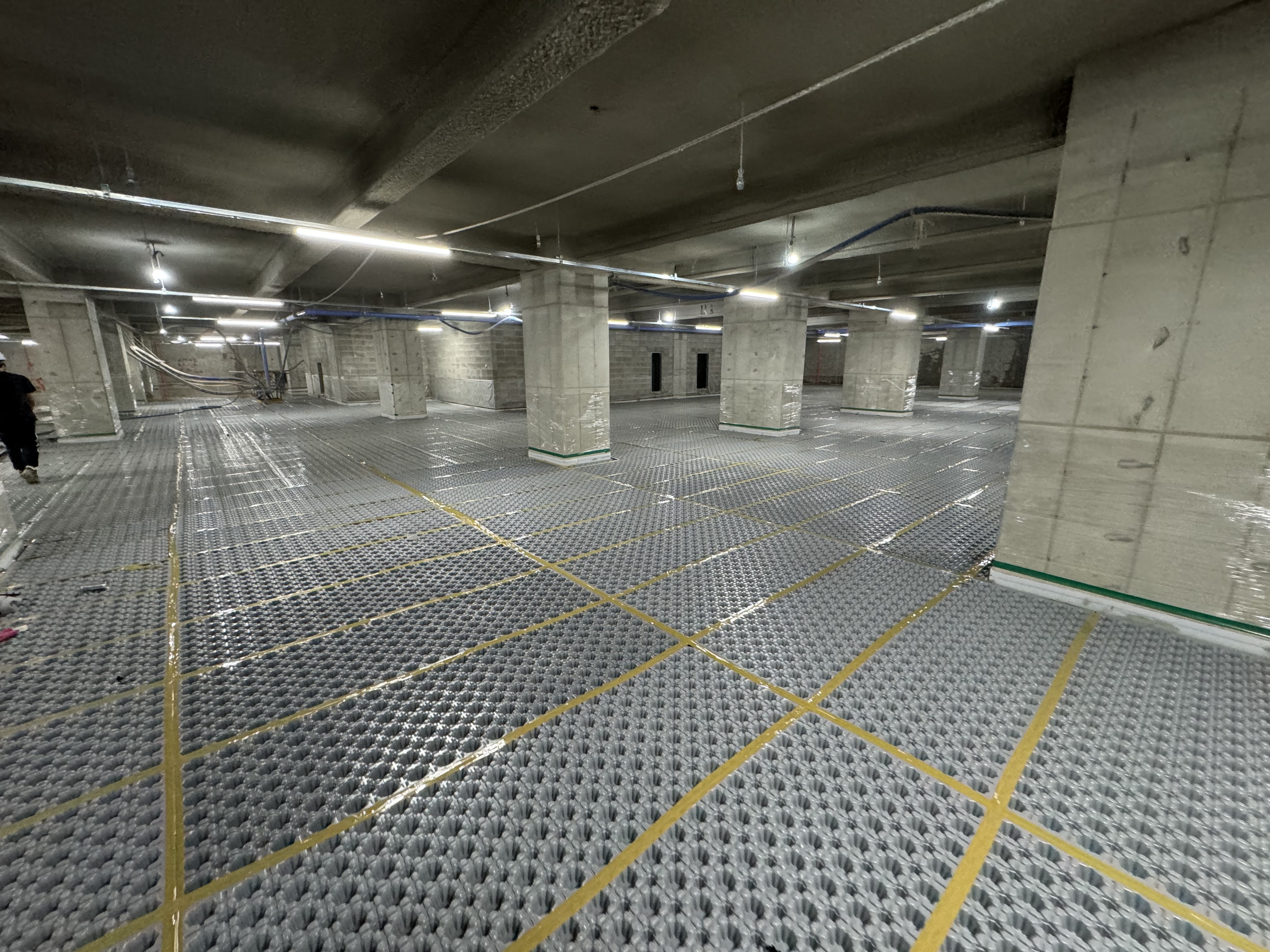 매트형 바닥 배수판 시공